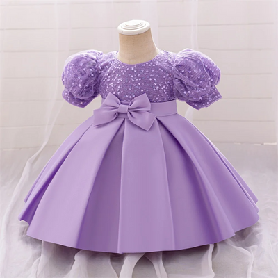 Baby Purple Sequined Butterfly Frock