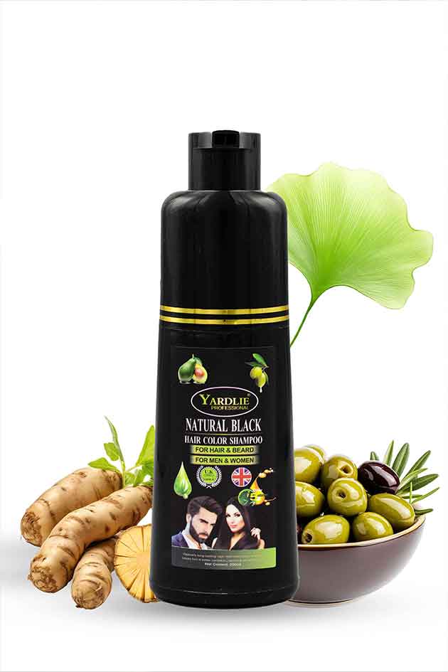 Yarlie hair shampoo UK Based dark brown & natural black