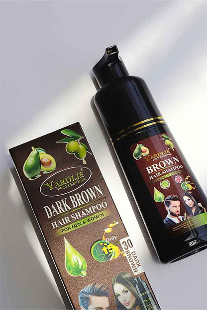 Yarlie hair shampoo UK Based dark brown & natural black