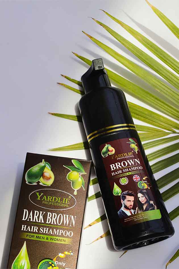 Yarlie hair shampoo UK Based dark brown & natural black