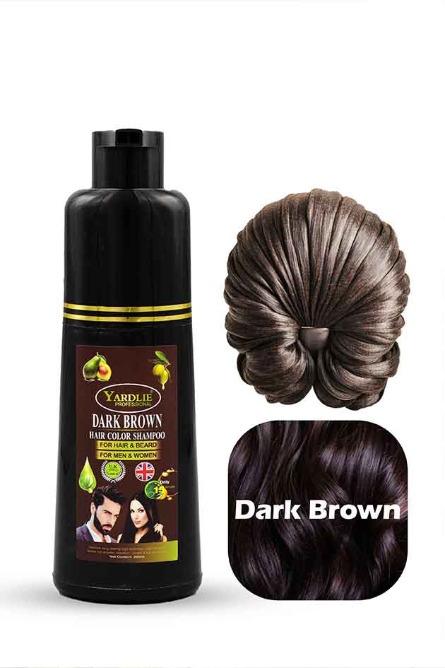 Yarlie hair shampoo UK Based dark brown & natural black