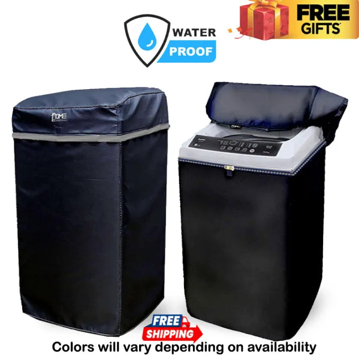 100% Waterproof Washing Machine Cover -Top Loader Automatic / Semi Auto Single Bowl All Brands Supported Durable Oxford Polyester - Washer and Dryer Covers for Sheds, Garages, Balcony, Black 8KG,9KG,10KG,11KG,12KG,13KG,15KG BY HOME ESSENTIALS