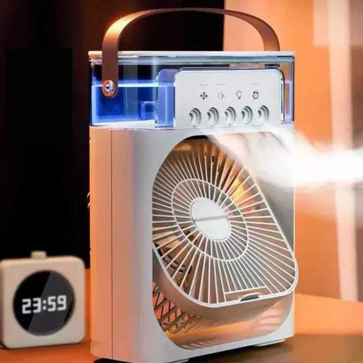 Mini cooling fan - Cooling fan - Plastic table fan - ac fan - Air conditional fan -Mini fan - Mini cooler -Humidifier fan - Air cooler fan with night light - Humidifier fan – Table fan - ice fan