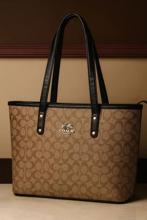 "Coach Tote Bag – Premium Imported Leather Ladies Handbag | Spacious Big Size Luxury Shoulder & Hand Carry Bag | Scents & Bags Collection"