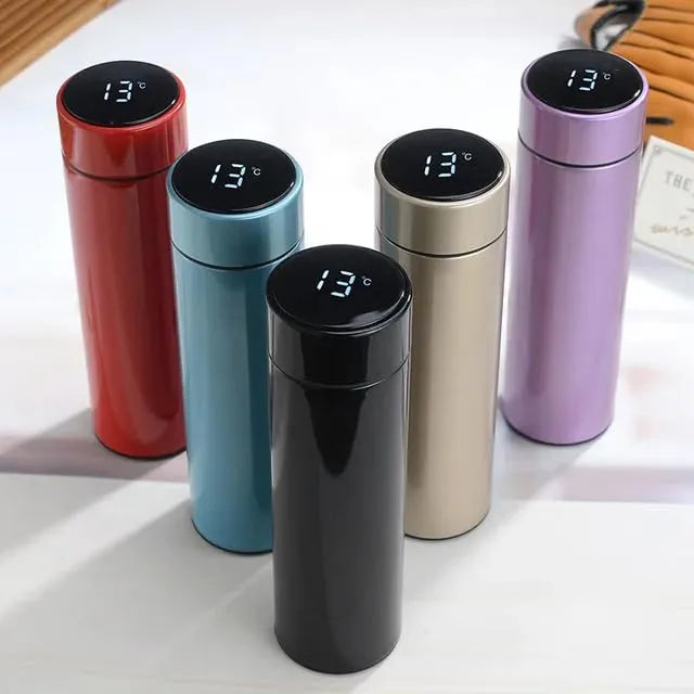 Temperature Stainless Steel Water Bottle with Smart LCD Touch Screen, Double Wall Vacuum Flask, Stay Hot & Cold (Multicolour-500ml) Gym, Gift, Doctor,...