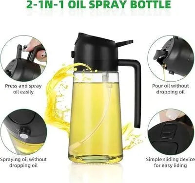 Multicolor Glass Oil Bottle with Sliding Handle