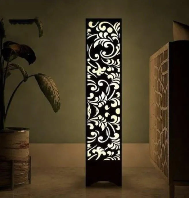 Rechargeable Wooden Table Lamp with Laser Cut Design