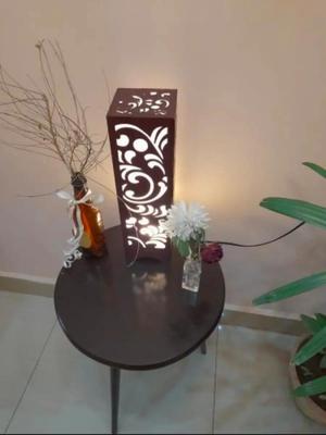 Rechargeable Wooden Table Lamp with Laser Cut Design