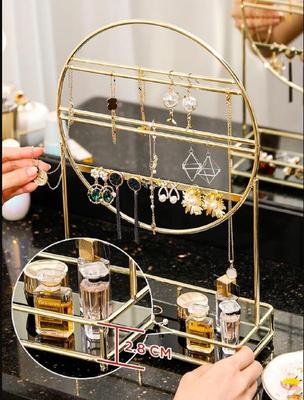 Gold Metal Jewelry & Earring Organizer Rack