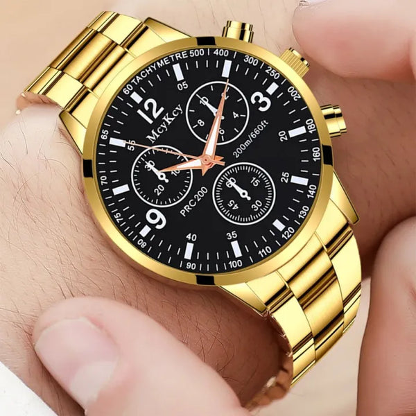 Watch Combo Set for Men Stainless Steel Watch and Bracelet Fashion and Luxury Style Multiple Colors