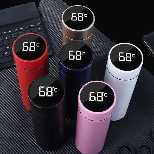 Temperature Stainless Steel Water Bottle with Smart LCD Touch Screen, Double Wall Vacuum Flask, Stay Hot & Cold (Multicolour-500ml) Gym, Gift, Doctor,...
