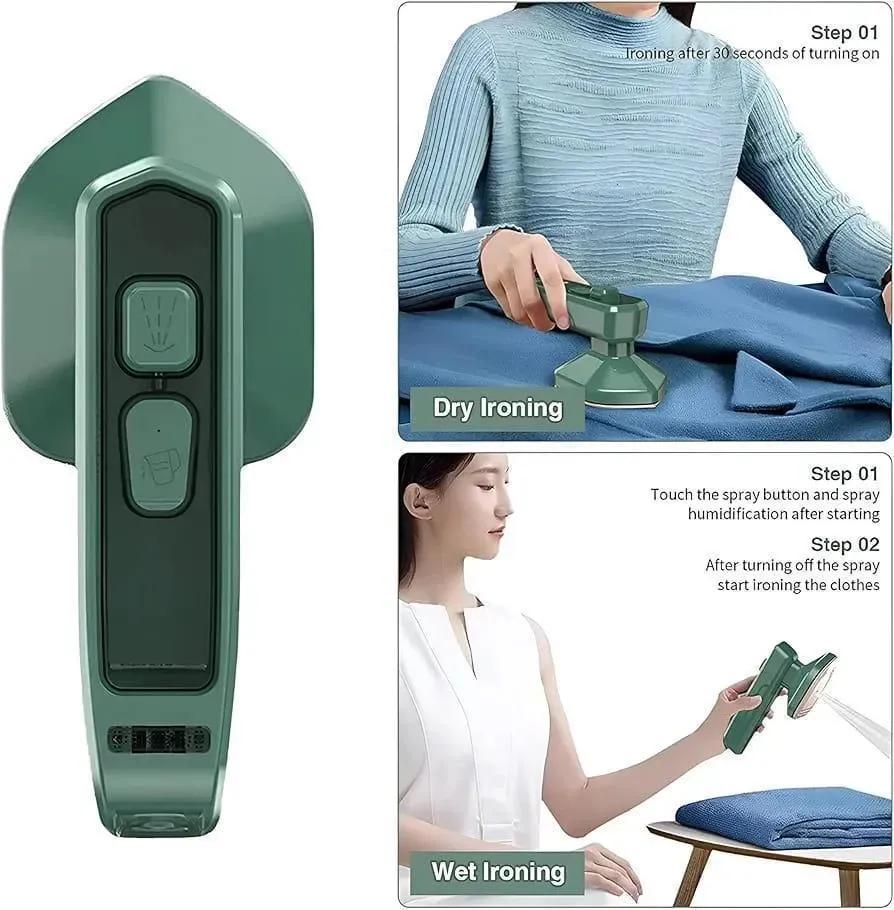 Portable Hand Steam Iron Green Stainless Steel