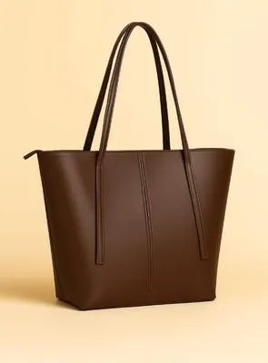 Premium Quality Brown Faux Leather Tote Bag for Women