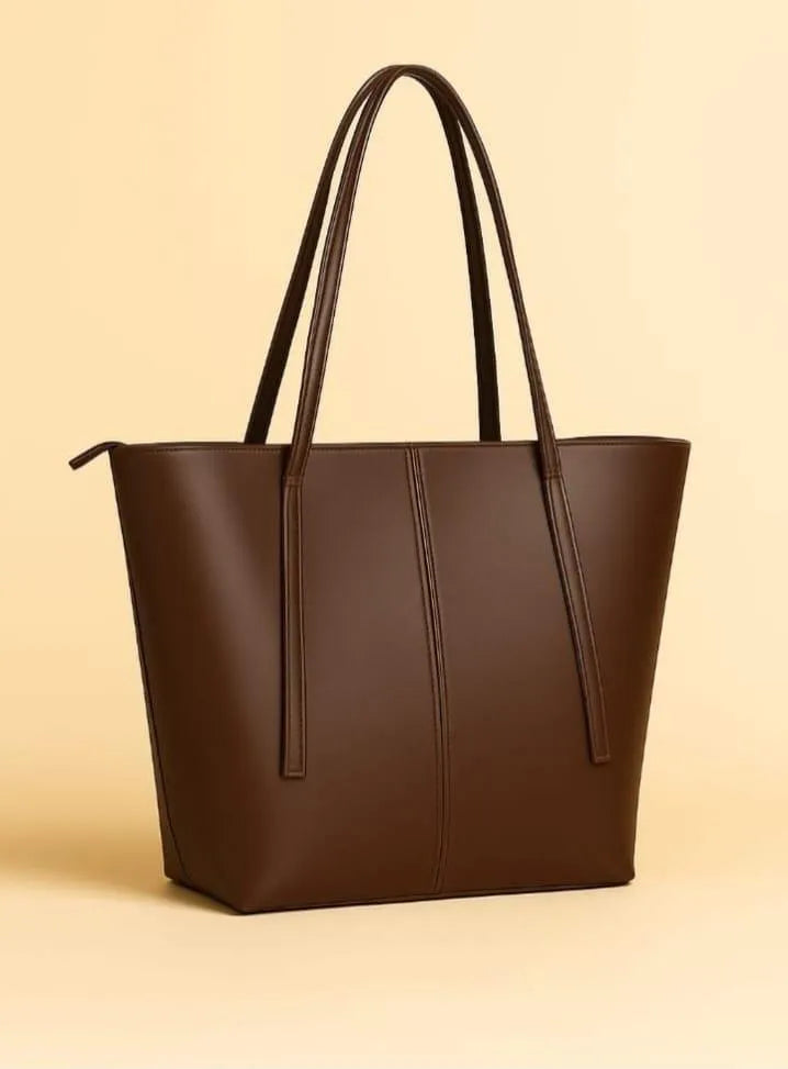 Premium Quality Brown Faux Leather Tote Bag for Women