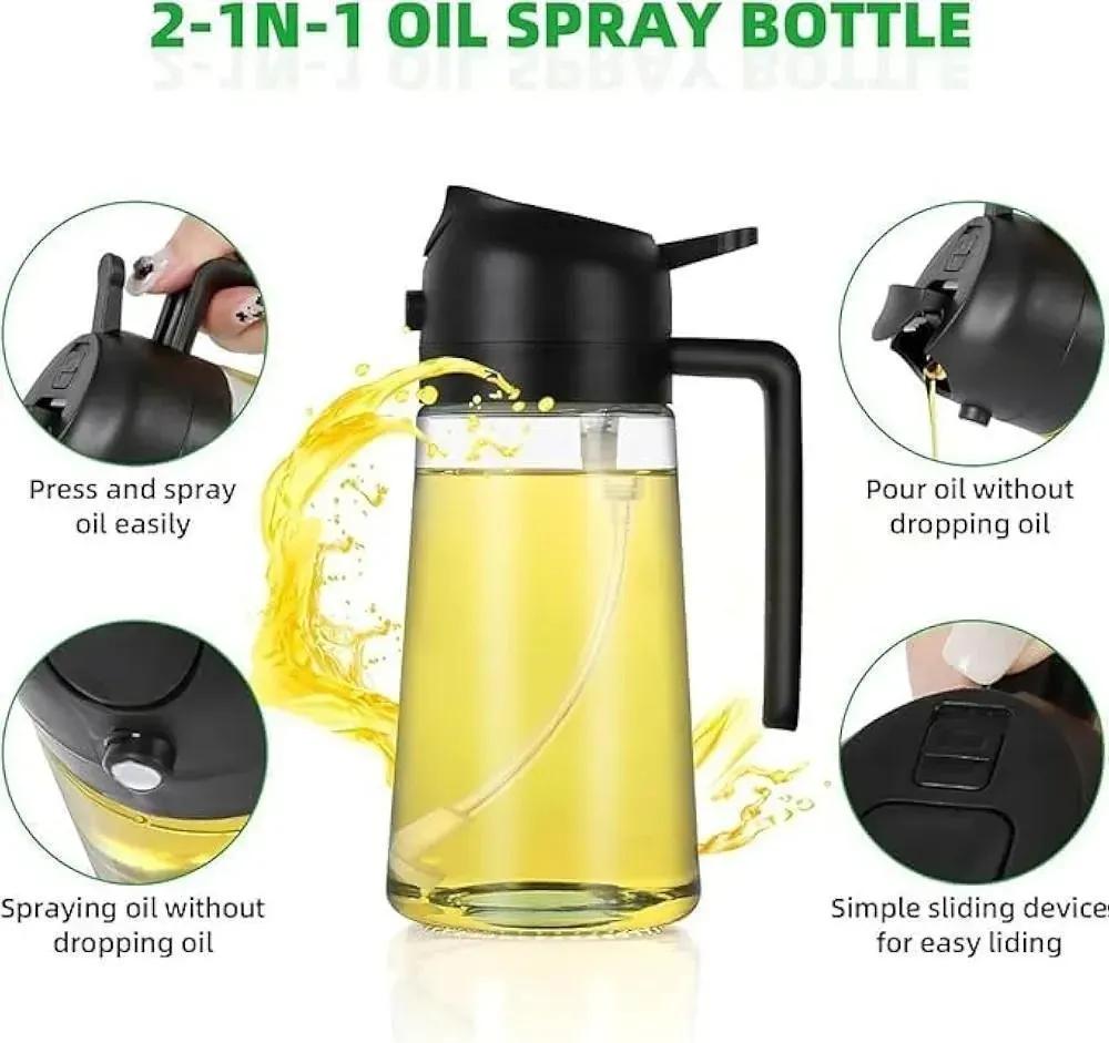 Multicolor Glass Oil Bottle with Sliding Handle