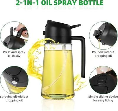 Multicolor Glass Oil Bottle with Sliding Handle