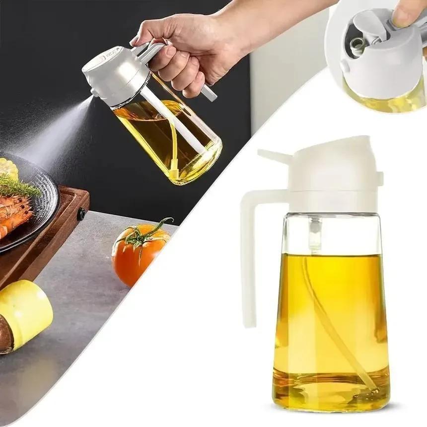 Multicolor Glass Oil Bottle with Sliding Handle