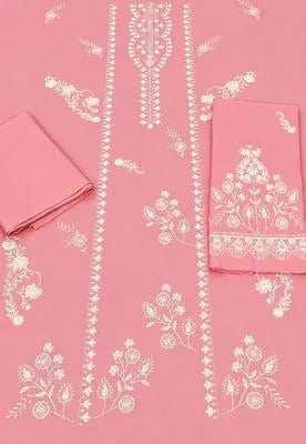 Pink Embroidered Kurta Pajama Set for Women