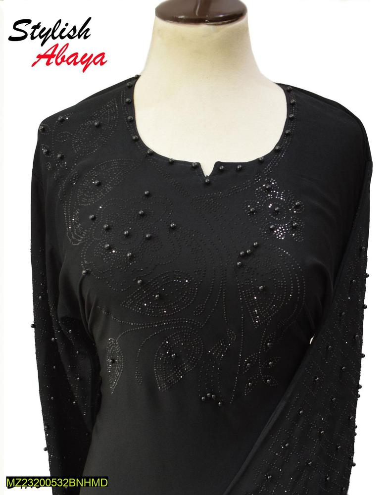 Black Embroidered Nidha Abaya for Daily & Special Wear