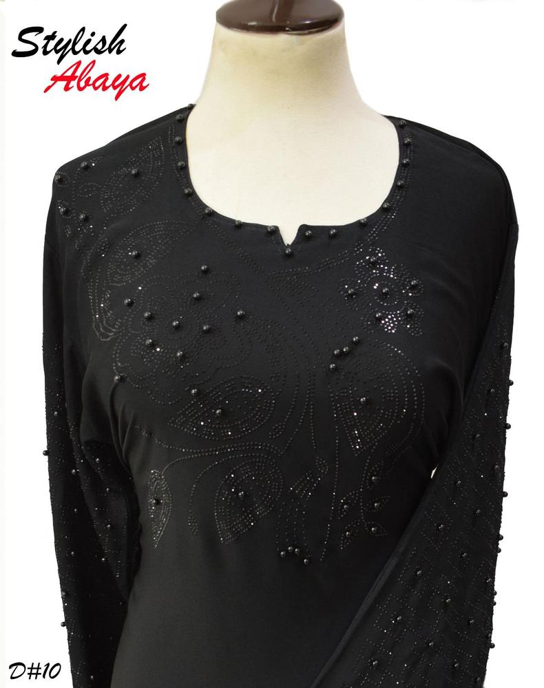 Black Embroidered Nidha Abaya for Daily & Special Wear