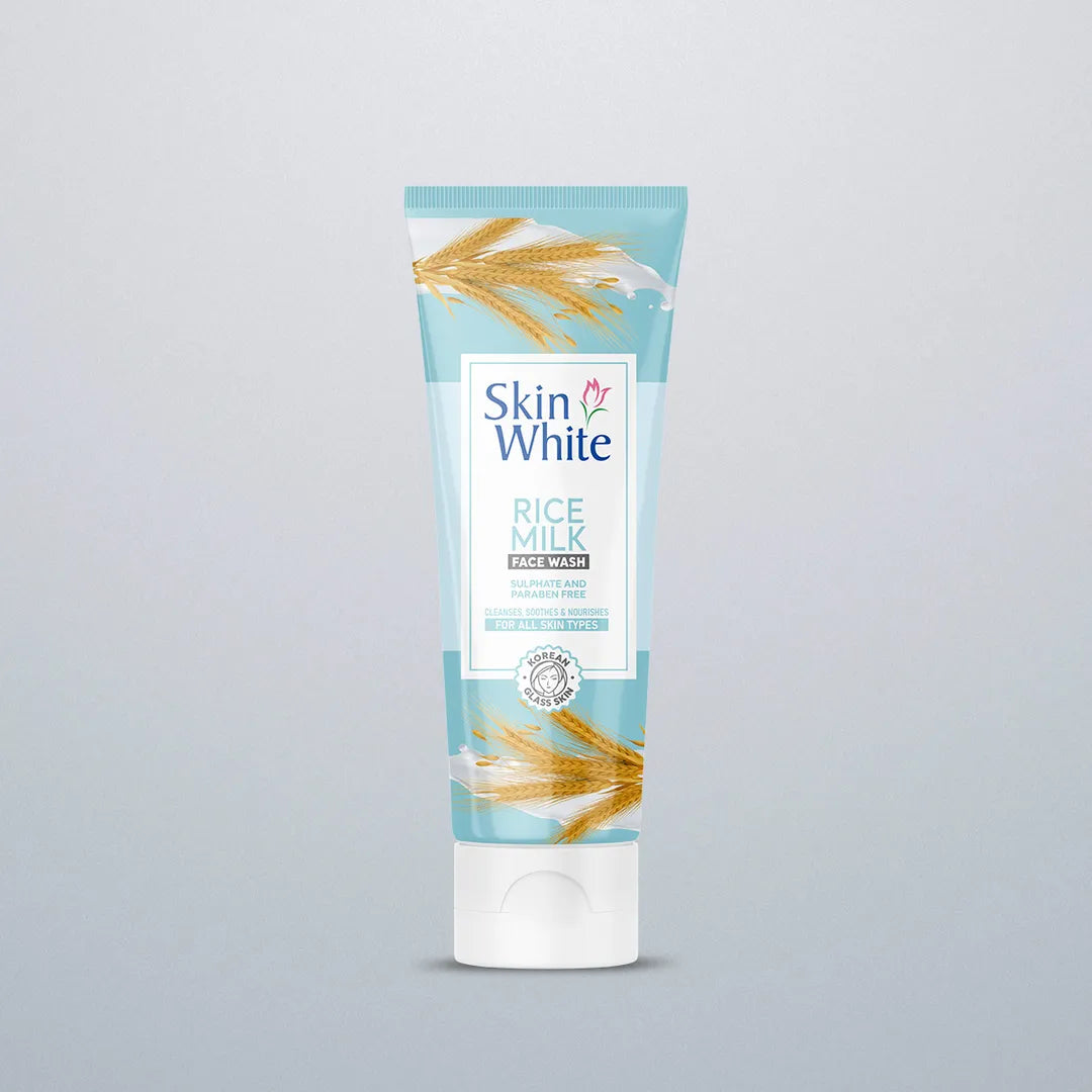 Skin White Face Wash Range - Activated Charcoal, Vitamin C, Rice Milk & Green Tea