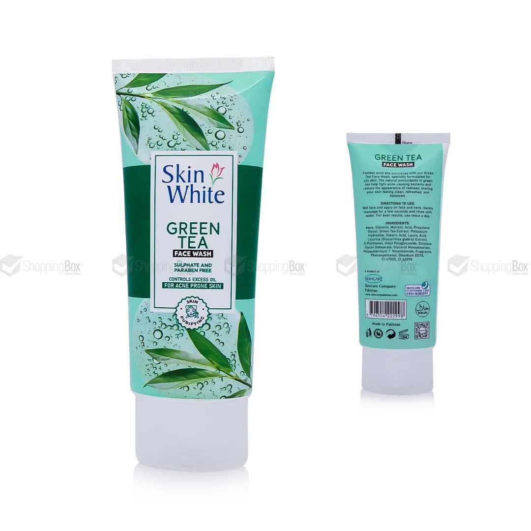 Skin White Face Wash Range - Activated Charcoal, Vitamin C, Rice Milk & Green Tea