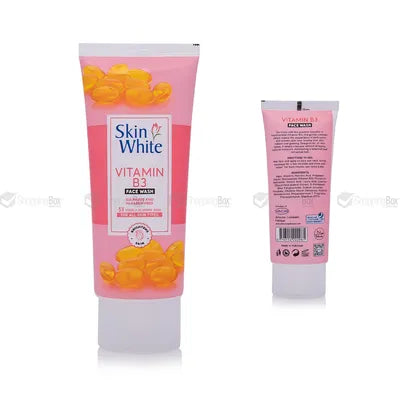 Skin White Face Wash Range - Activated Charcoal, Vitamin C, Rice Milk & Green Tea