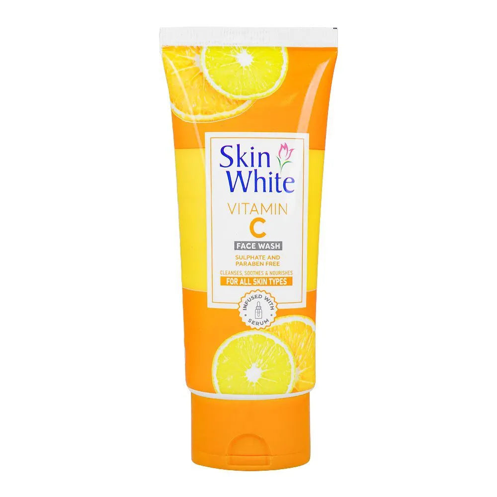 Skin White Face Wash Range - Activated Charcoal, Vitamin C, Rice Milk & Green Tea