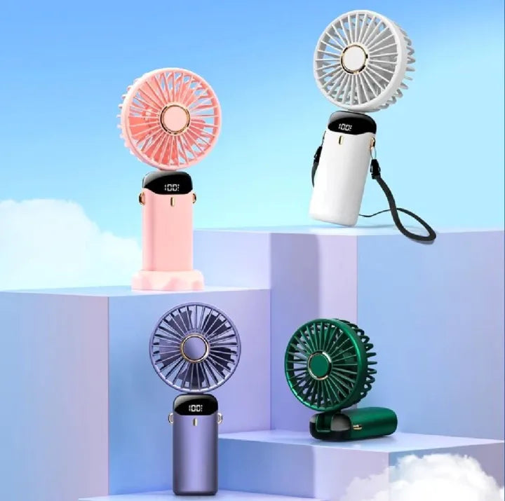 Summer USB Rechargeable Handheld Mini Fan Toy Cartoon Design for Kids Outdoor Portable Desktop Use