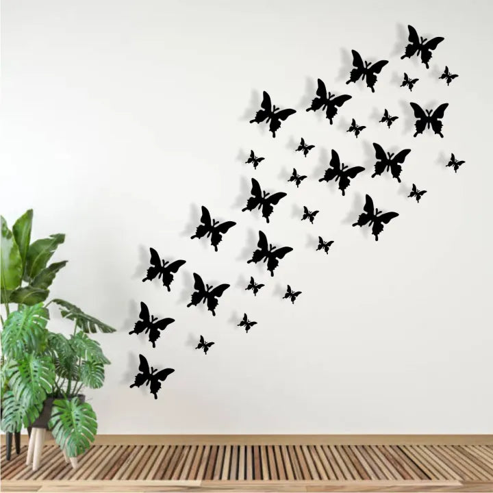 CustomiPack of 30 Wooden Butterflies | 3D Butterfly Wooden Wall Decoration Items for Home, Bedrooms Inspire Kids and Look Decentzed your name Pen and Box ( best gift to send your teacher,father, mother,sister, brother)