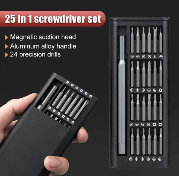24 in 1 Magnetic Precision Screwdriver Set | Multi-Function Repair Tool Kit for Mobile, Laptop, Watch, Glasses & Electronics | Professional Precision Kit for Repairing | 25 in 1 Screwdriver Kit