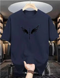 Men Dri Fit Wing Print T-Shirt Blue Slim Fit