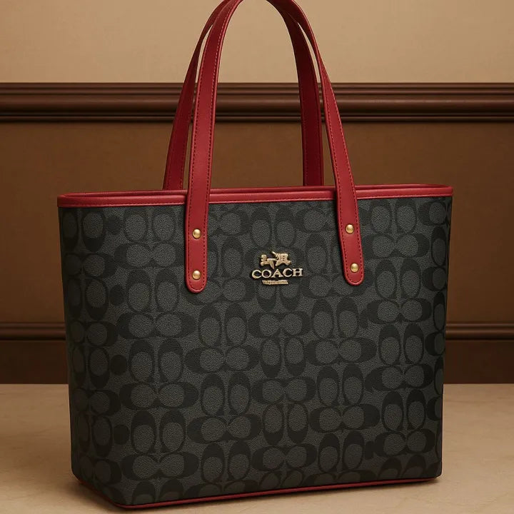 "Coach Tote Bag – Premium Imported Leather Ladies Handbag | Spacious Big Size Luxury Shoulder & Hand Carry Bag | Scents & Bags Collection"