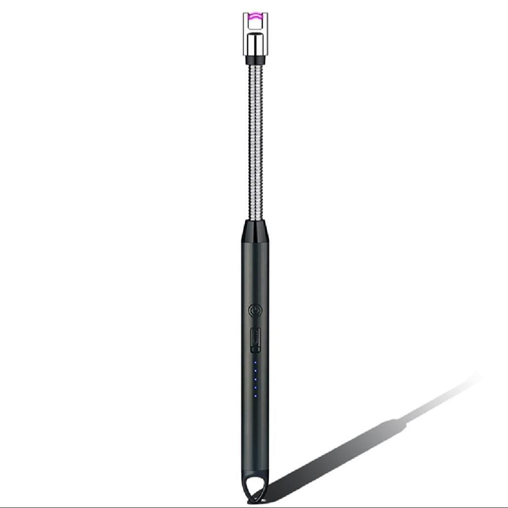 USB Rechargeable Flameless Arc Lighter Black Stainless Steel