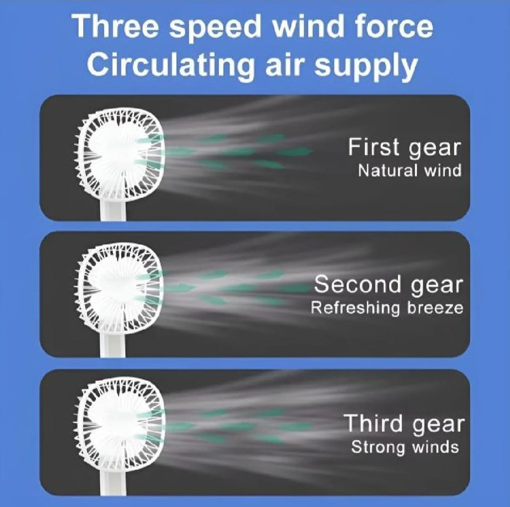White Desk Fan with Ice Cube Cooling, Portable, ABS Plastic
