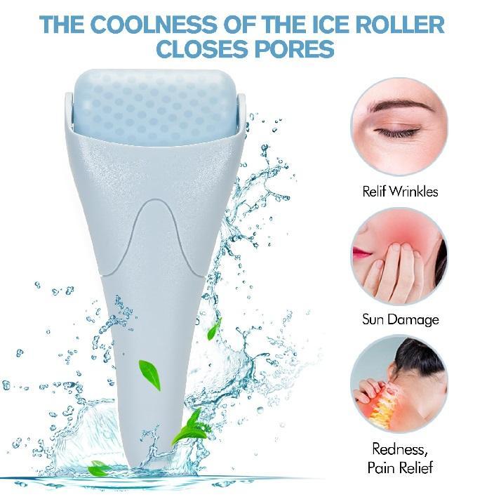 Ice Cube Roller Massager for Face - Eyes and Neck Naturally Conditioning and Skin Care - Reusable Massage Silicone Ice Mold