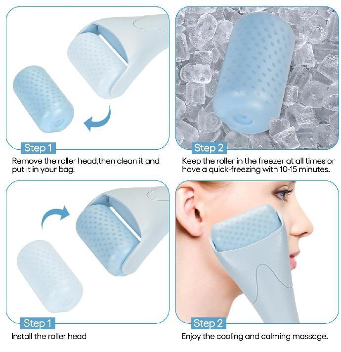 Ice Cube Roller Massager for Face - Eyes and Neck Naturally Conditioning and Skin Care - Reusable Massage Silicone Ice Mold