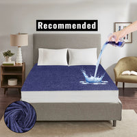 Jointless Recommended Premium & Export Quality Terry Cotton 100% Waterproof Fitted Style Mattress Protector- Grey Color