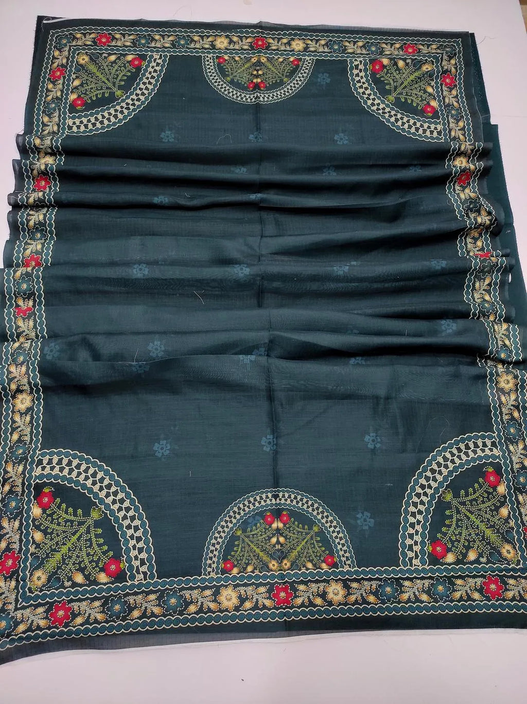 Pakistani Embroidered Blue Kurta Set with Dupatta
