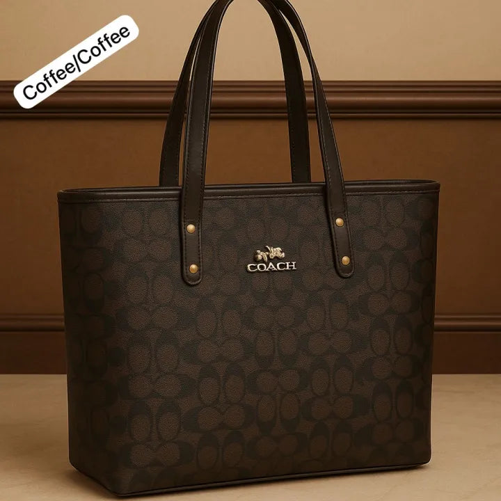 "Coach Tote Bag – Premium Imported Leather Ladies Handbag | Spacious Big Size Luxury Shoulder & Hand Carry Bag | Scents & Bags Collection"