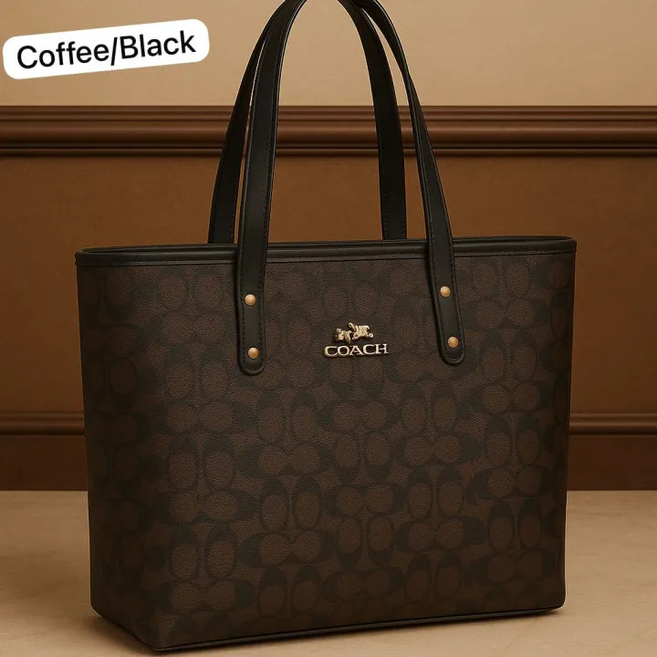 "Coach Tote Bag – Premium Imported Leather Ladies Handbag | Spacious Big Size Luxury Shoulder & Hand Carry Bag | Scents & Bags Collection"