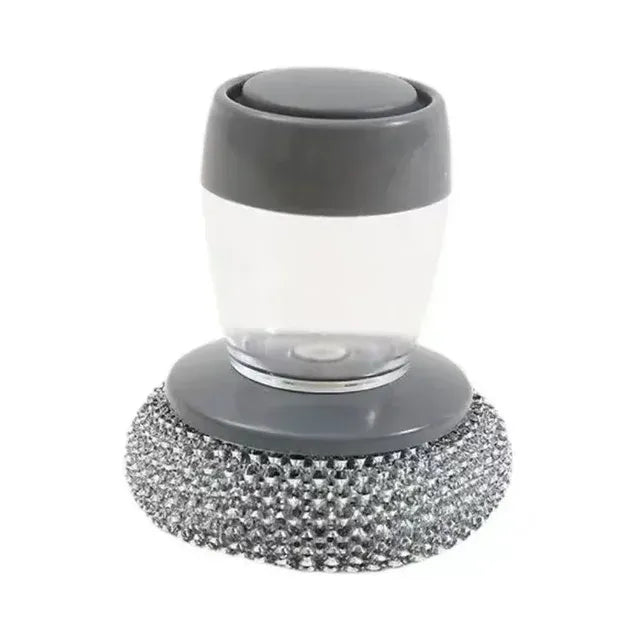 2 in 1 Portable Kitchen Soap Dispensing Dishwashing Tool Brush, Palm Brush Easy To Use Scrubber Wash Kitchen Dish Cleaning Tools..