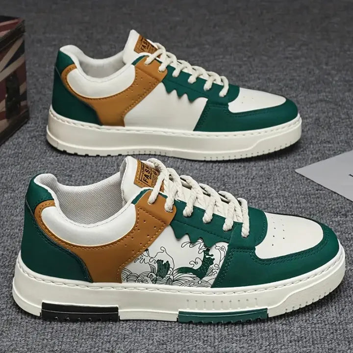 Sneakers for Men, All Season PVC Casual Style Sports Hiking Sneakers Blue & Beige Green Available