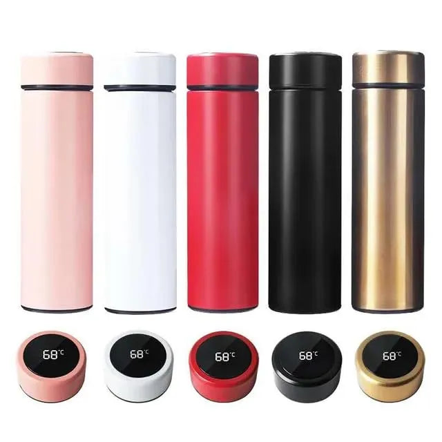 Temperature Stainless Steel Water Bottle with Smart LCD Touch Screen, Double Wall Vacuum Flask, Stay Hot & Cold (Multicolour-500ml) Gym, Gift, Doctor,...