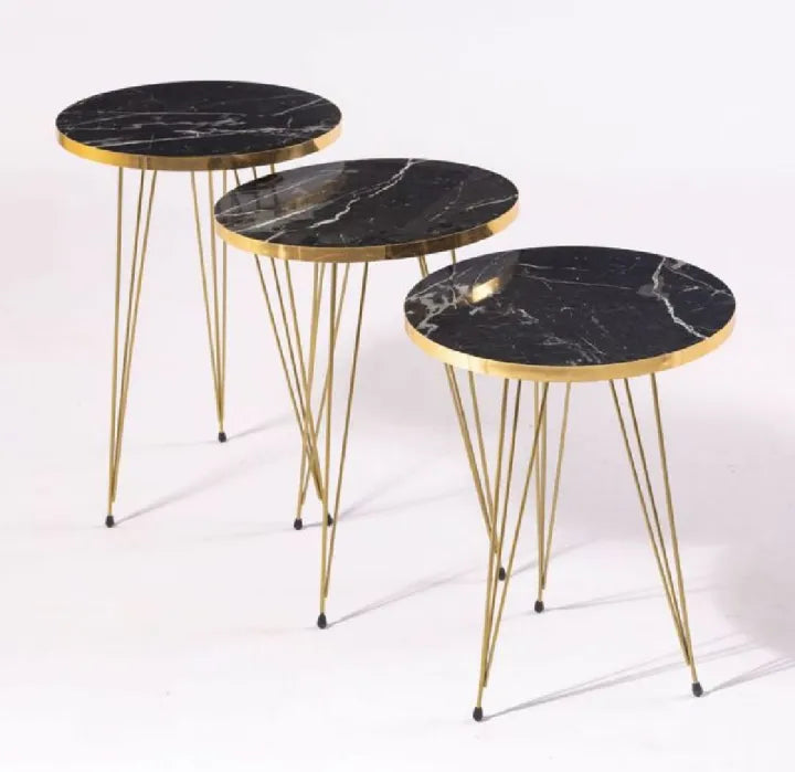 1 Pcs / 2 Pc / Set of 3 Round Coffee table/Side table/ Table for Home/Living room/office /Table by Alhafiz walls/ For...