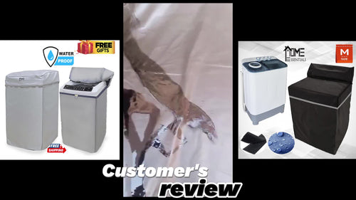 100% Waterproof Washing Machine Cover -Top Loader Automatic / Semi Auto Single Bowl All Brands Supported Durable Oxford Polyester - Washer and Dryer Covers for Sheds, Garages, Balcony, Black 8KG,9KG,10KG,11KG,12KG,13KG,15KG BY HOME ESSENTIALS