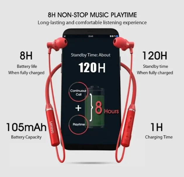 Wireless Neckband Bluetooth 5.0 Headphone Wireless Headset With Heavy Bass Stereo Earphones High Quality Magnetic Attraction Intelligent Noise Reduction Cancelling Sports Headset
