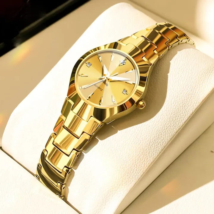 Luxurious Ladies Golden Fashion Watch – 100% Imported Quality Classical Collection Wristwatch for Girls