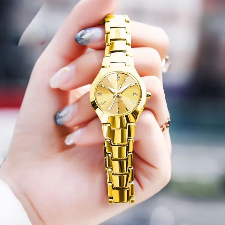 Luxurious Ladies Golden Fashion Watch – 100% Imported Quality Classical Collection Wristwatch for Girls