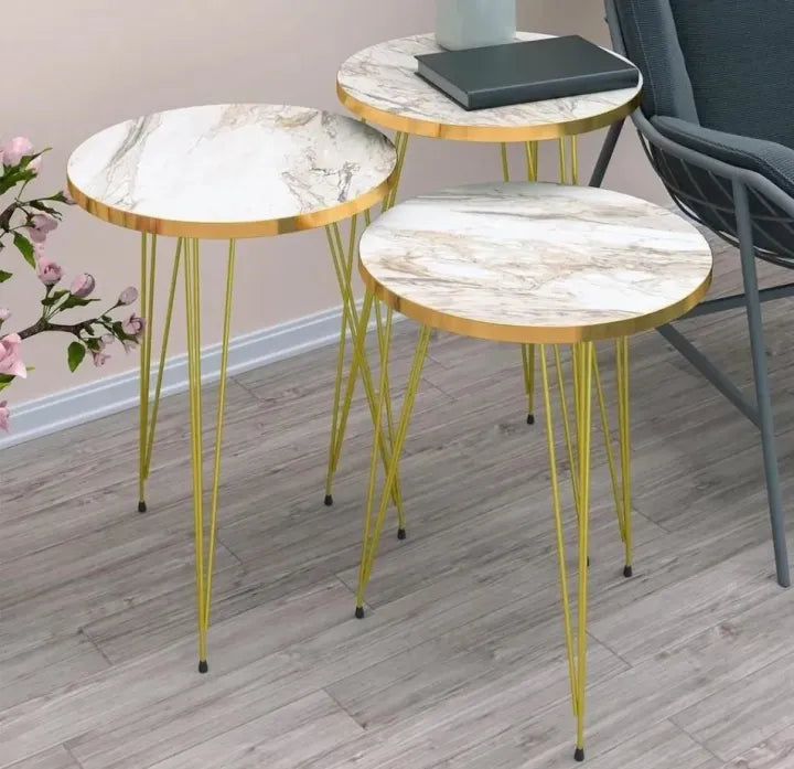 1 Pcs / 2 Pc / Set of 3 Round Coffee table/Side table/ Table for Home/Living room/office /Table by Alhafiz walls/ For...